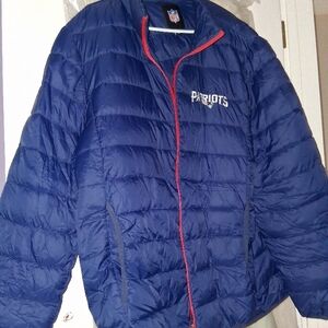 NFL Blue Quilted Puffer Jacket with Stand-Up Collar